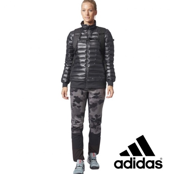 adidas Pants - Adidas Skyrun Trekking Ski Pant Black/Grey Medium